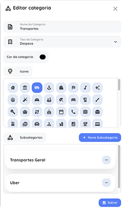 Modal de categorização
